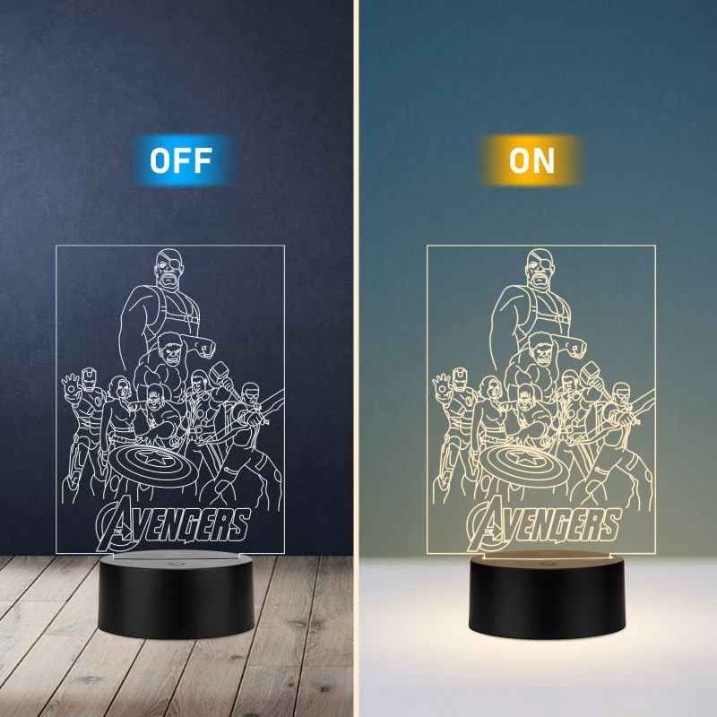 Avengers Characters Design Night Lamp